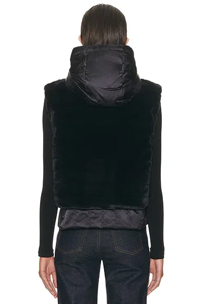 Bogner Yumi Hooded Quilted Plush And Recycled-satin Down Ski Vest In Black