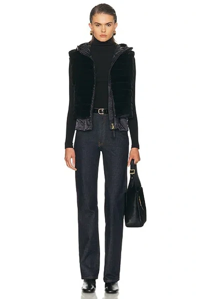 Bogner Yumi Hooded Quilted Plush And Recycled-satin Down Ski Vest In Black