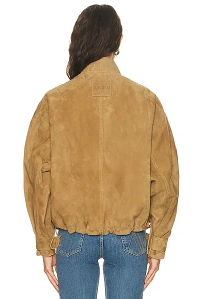 Attico Suede Bomber Jacket In Brown