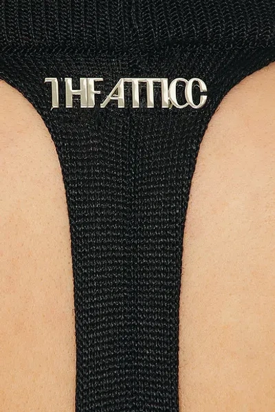 Attico Deep V Midi Dress In Black