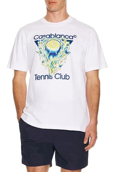 Casablanca Classic Fit Tennis Club Icon Organic Cotton Graphic T-shirt In Green