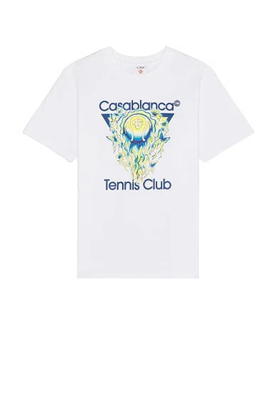 Casablanca Classic Fit Tennis Club Icon Organic Cotton Graphic T-shirt In Green