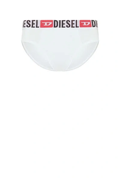 Diesel Three-pack Of Solid Colour Briefs In White