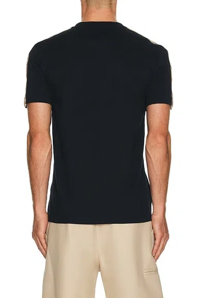Burberry Ekd Embroidered Checked-band T-shirt In Black