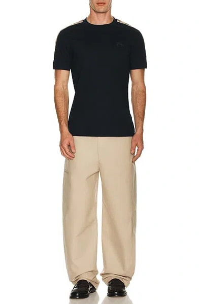 Burberry Ekd Embroidered Checked-band T-shirt In Black