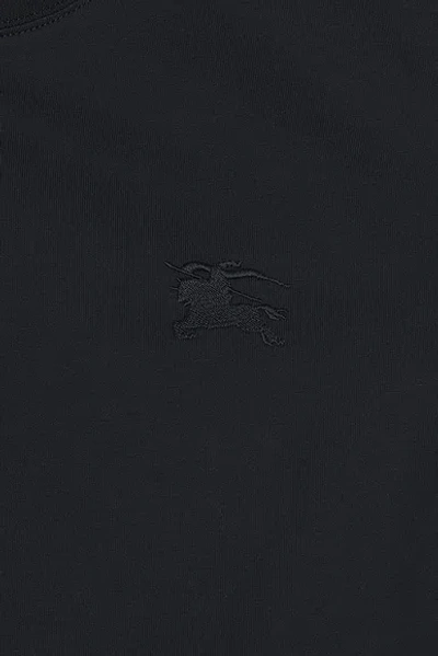Burberry Ekd Embroidered Checked-band T-shirt In Black