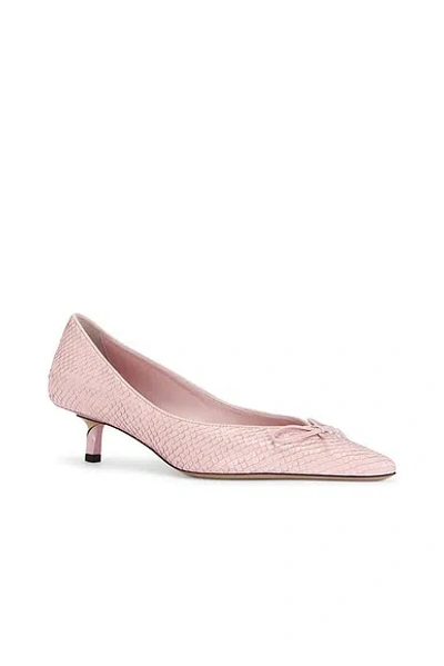 Jacquemus Tourni B Snake-effect Leather Pumps In Pink