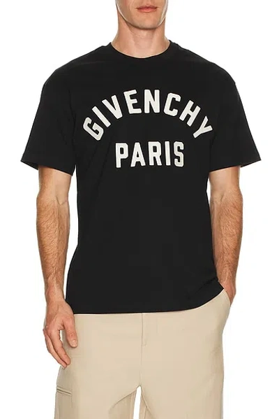 Givenchy Men Black Crewneck T-shirt With Maxi Logo Lettering On The Front In Cotton Man