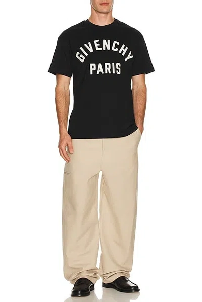 Givenchy Men Black Crewneck T-shirt With Maxi Logo Lettering On The Front In Cotton Man