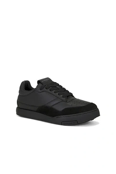 Givenchy Black Calf Leather Bos Taurus Low Top Sneakers In Multi