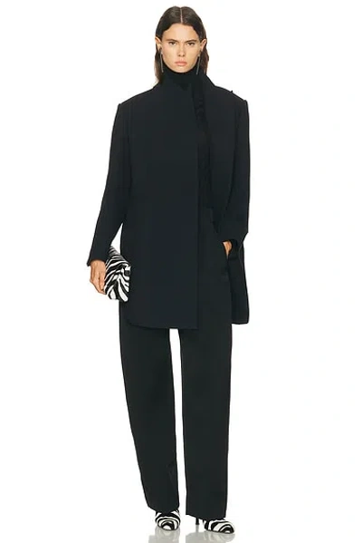 Khaite Comelle Crepe Coat In Blue