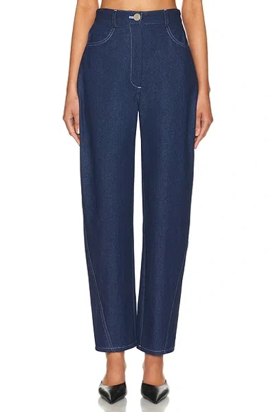 Matthew Bruch High Waisted Straight Leg In Blue