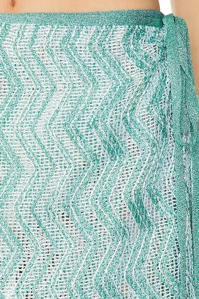 Missoni Zigzag Mesh Pareo Mini Skirt With Sequins In Blue