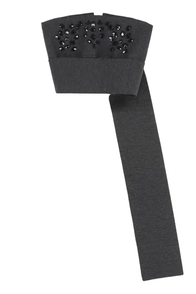 Alberta Ferretti Alberta Ferreti Top In Virgin Wool In Gray