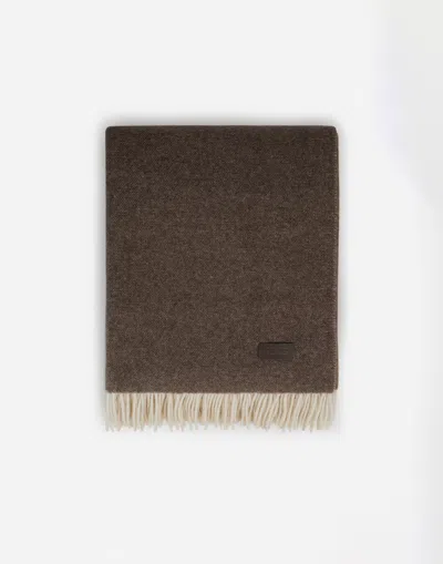 Herno Habita Double-sided Wool And Cashmere Blanket In Brown