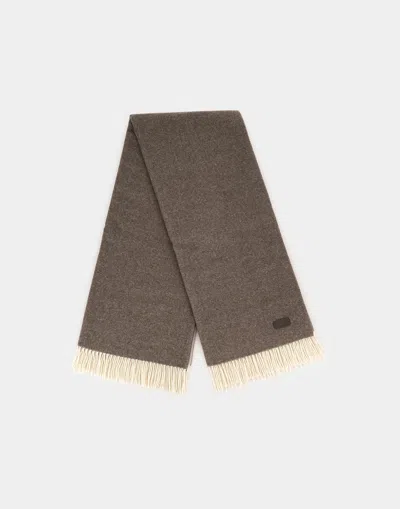 Herno Habita Double-sided Wool And Cashmere Blanket In Brown