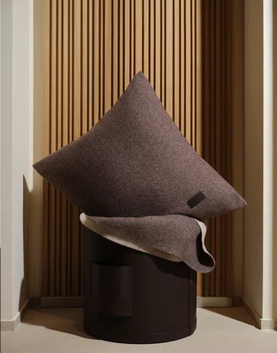 Herno Habita Wool And Cashmere Cushion In Brown