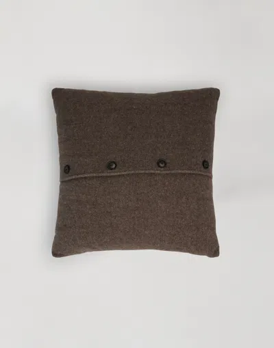 Herno Habita Wool And Cashmere Cushion In Brown