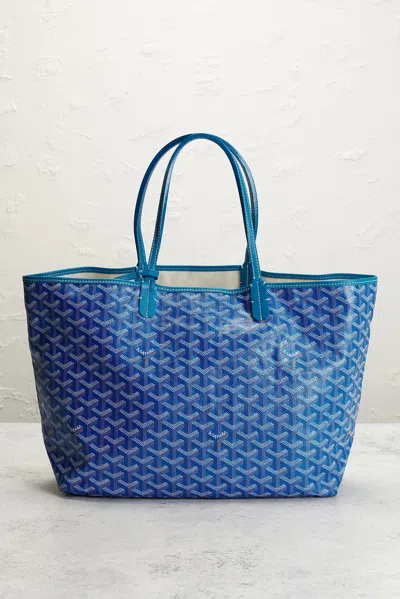 Pre-owned Goyard Saint Louis Pm Tote Bag In Blue