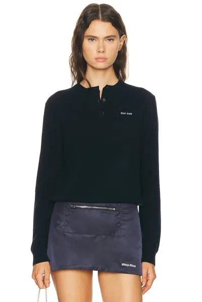 Miu Miu Cashmere Sweater In Blue