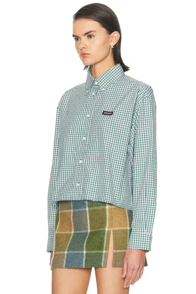 Miu Miu Check Cropped Button-front Shirt