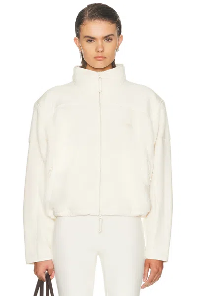Skims Ski Teddy Boxy Zip Up Jacket In Neutral