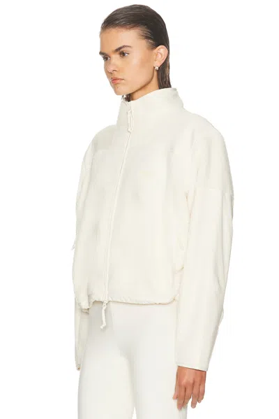 Skims Ski Teddy Boxy Zip Up Jacket In Neutral