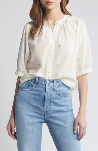 Sessun Kimi Metallic Top In Sand