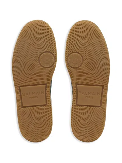 Balmain Swan Suede And Smooth Leather Trainers In Neutral