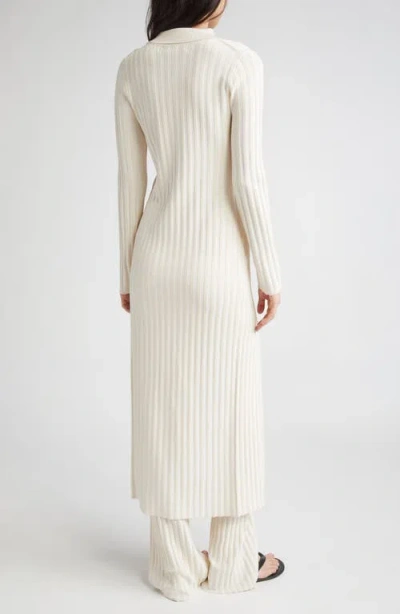 Zankov Alix Collared Rib Maxi Cardigan