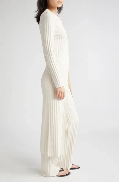Zankov Alix Collared Rib Maxi Cardigan