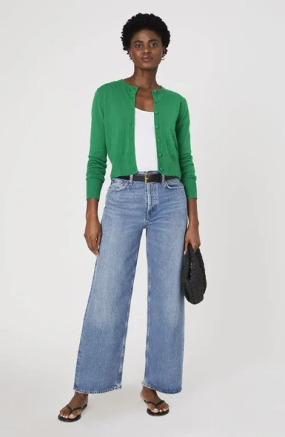 French Connection Cozysoft Crop Cardigan In Green