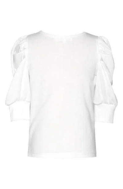 Baby Sara Kids' Ruched Sleeve Heart Graphic T-shirt In White