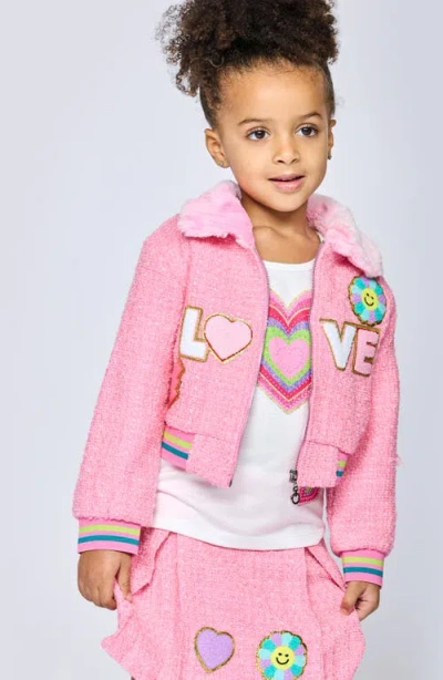 Baby Sara Kids' Ruched Sleeve Heart Graphic T-shirt In White