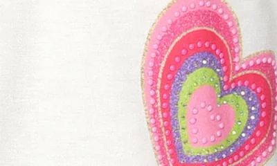 Baby Sara Kids' Ruched Sleeve Heart Graphic T-shirt In White