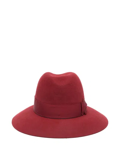 Borsalino Claudette Wool Hat In Burgundy