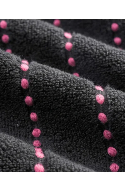 Juicy Couture Plush Stripe Bath Towel Set In Black