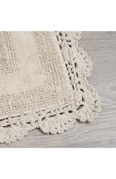 Laura Ashley Reversible Crochet Cotton 2-piece Bath Mat Set In Neutral