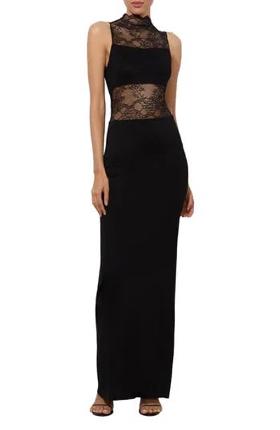 Alice And Olivia Nichol Sleeveeless Lace Maxi Dress In Black