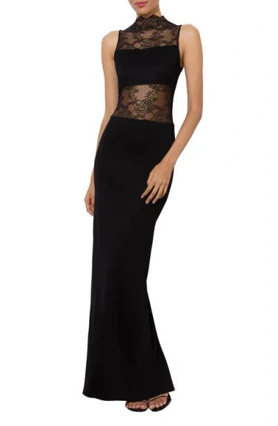 Alice And Olivia Nichol Sleeveeless Lace Maxi Dress In Black