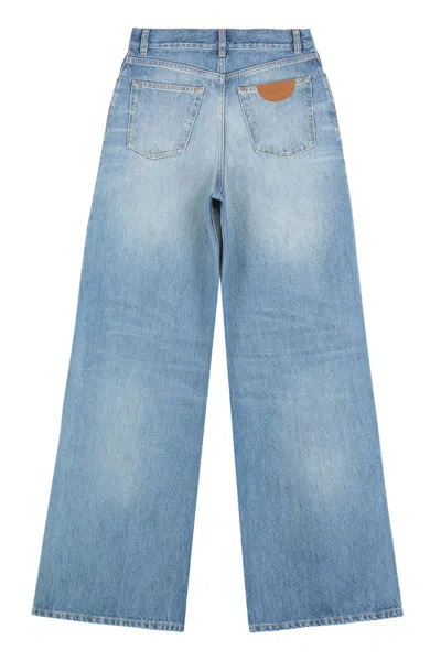 Chloé Wide Leg Jeans In Blue