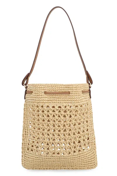 Miu Miu Raffia Mini Bag In Brown