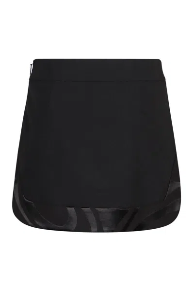 Pucci Sheer Hem Mini Skirt Design In Black