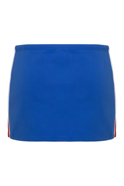Miu Miu Mini Skirt In Technical Fabric In Blue