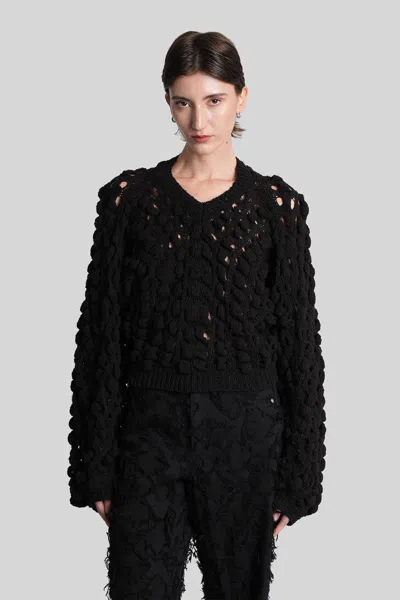 Séfr Luna Knitwear In Black Cotton In Black