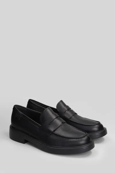 Camper Dean Loafers In Black Leather In Black
