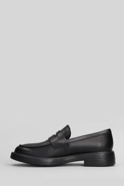 Camper Dean Loafers In Black Leather In Black