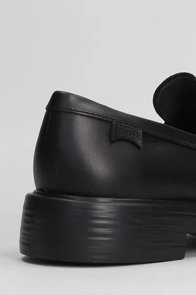 Camper Dean Loafers In Black Leather In Black