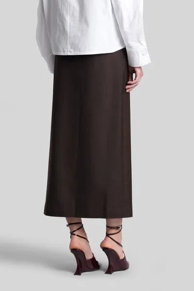 Séfr Pearl Skirt In Brown Polyester In Brown