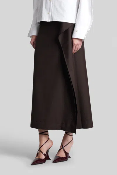 Séfr Pearl Skirt In Brown Polyester In Brown